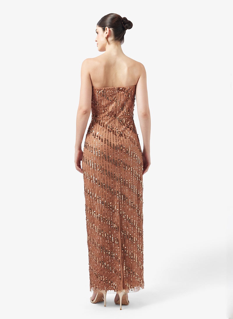 Little Mistress Embellished Bandeau Maxi Dress - Image 2